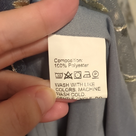 SHEIN blue floral embroidered mesh cross tie back sleeveless cami mini dress - Picture 11 of 13